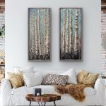white birch trees, aspen trees, winter trees with sparkle