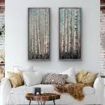 white birch trees, aspen trees, winter trees with sparkle